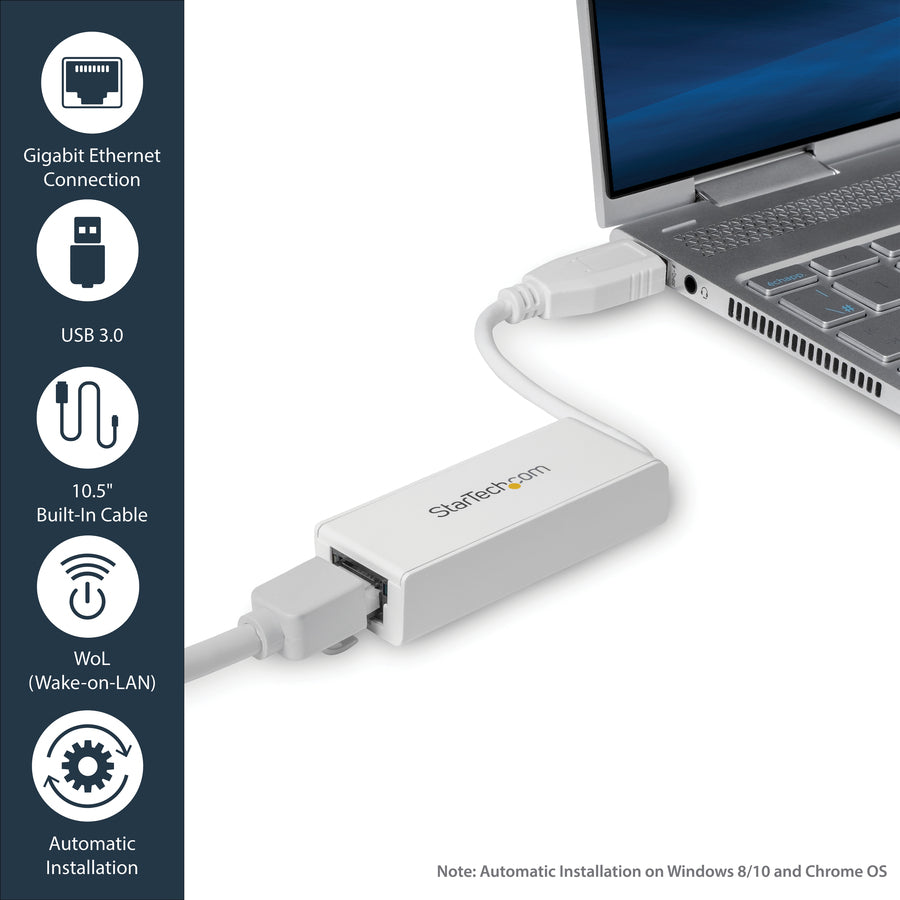 Alternate-Image5 Image for StarTech.com USB to Ethernet Adapter, USB 3.0 to 10/100/1000 Gigabit Ethernet LAN Adapter, USB to RJ45 Adapter, TAA Compliant