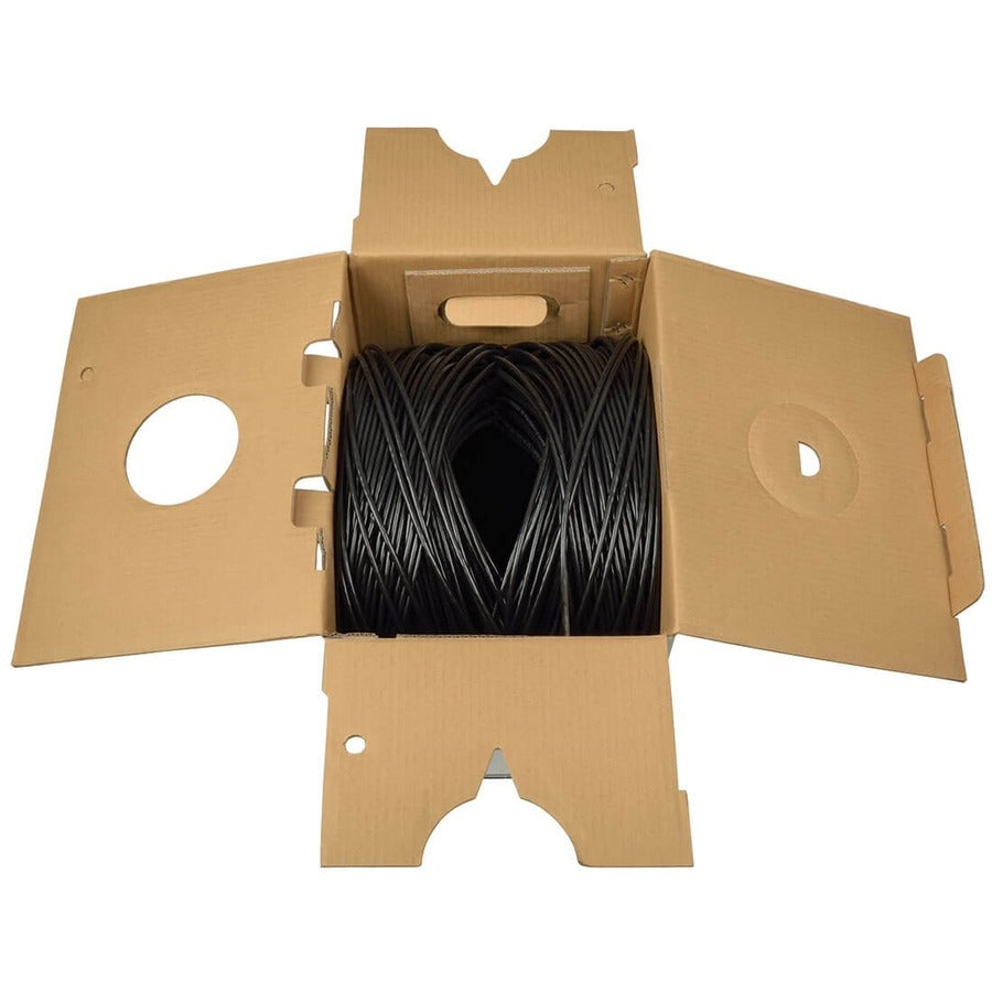 Alternate-Image1 Image for Tripp Lite by Eaton Cat5e 350 MHz Solid Core (UTP) PVC Bulk Ethernet Cable - Black 1000 ft. (304.8 m) TAA