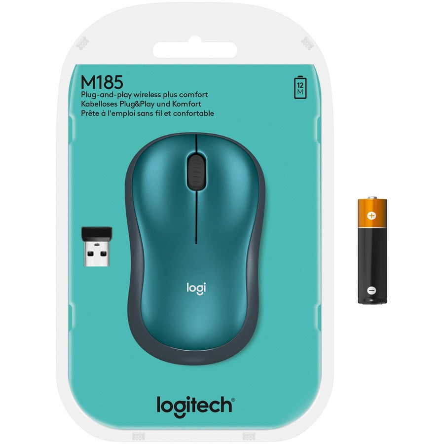 Alternate-Image7 Image for Logitech M185 Wireless Mouse, 2.4GHz with USB Mini Receiver, 12-Month Battery Life, 1000 DPI Optical Tracking, Ambidextrous, Compatible with PC, Mac, Laptop (Blue)