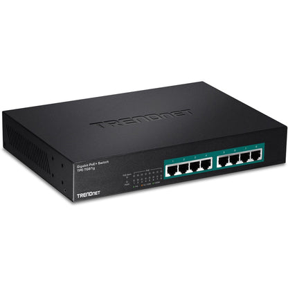 Alternate-Image2 Image for TRENDnet 8-Port Gigabit GREENnet PoE+ Switch, TPE-TG81g, 8 x Gigabit PoE+ Ports, Rack Mountable, Up to 30 W Per Port with 110 W Total Power Budget, Ethernet Network Switch, Metal, Lifetime Protection