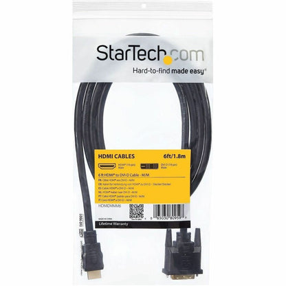 Alternate-Image5 Image for StarTech.com HDMI to DVI Cable - 6 ft / 2m - HDMI to DVI-D Cable - HDMI Monitor Cable - HDMI to DVI Adapter Cable