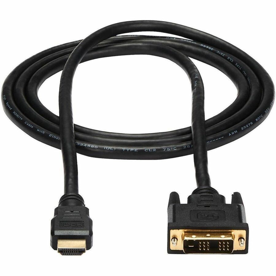 Alternate-Image4 Image for StarTech.com HDMI to DVI Cable - 6 ft / 2m - HDMI to DVI-D Cable - HDMI Monitor Cable - HDMI to DVI Adapter Cable