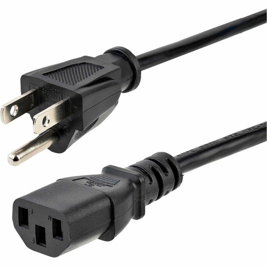 Main Image for StarTech.com 10ft (3m) Computer Power Cord, NEMA 5-15P to C13, 10A 125V, 18AWG, Black Replacement AC PC Power Cord, TV/Monitor Power Cable