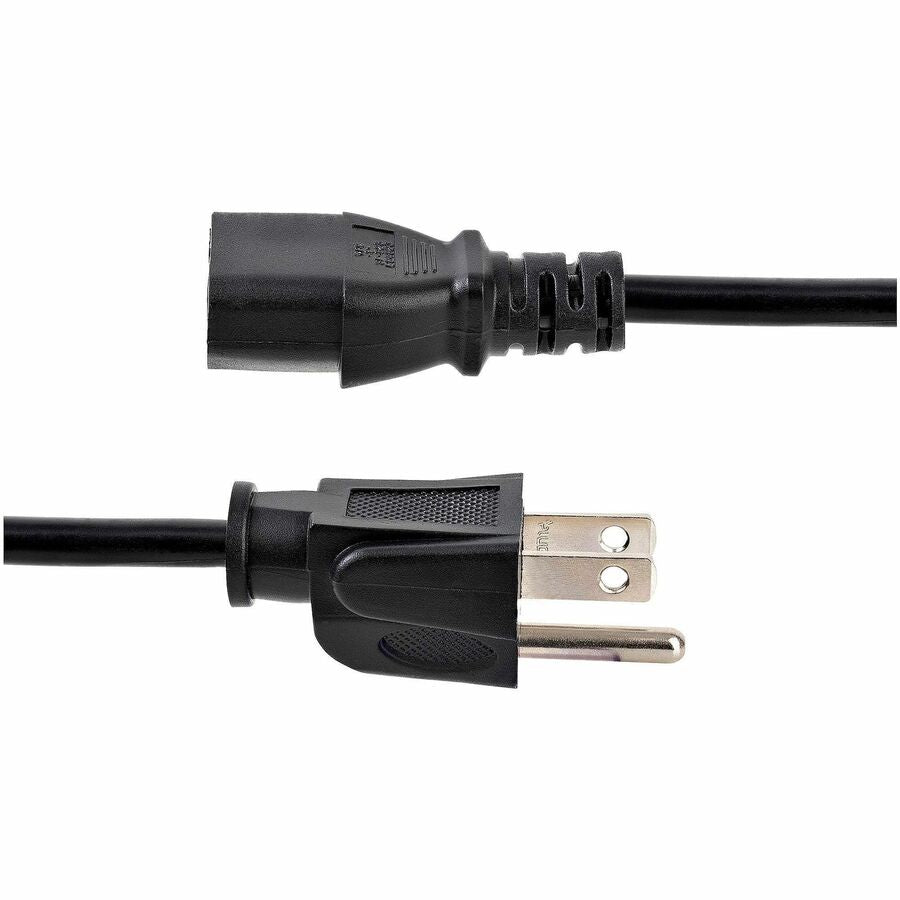 Alternate-Image5 Image for StarTech.com 10ft (3m) Computer Power Cord, NEMA 5-15P to C13, 10A 125V, 18AWG, Black Replacement AC PC Power Cord, TV/Monitor Power Cable