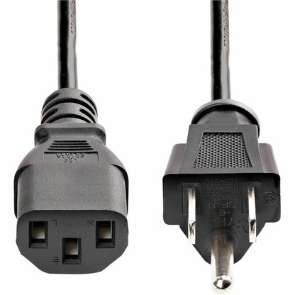 Alternate-Image6 Image for StarTech.com 10ft (3m) Computer Power Cord, NEMA 5-15P to C13, 10A 125V, 18AWG, Black Replacement AC PC Power Cord, TV/Monitor Power Cable