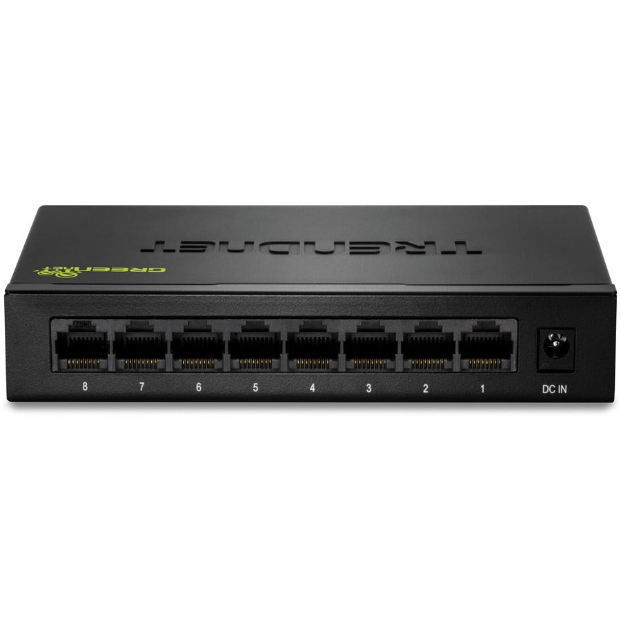 Alternate-Image4 Image for TRENDnet 8-Port Gigabit GREENnet Switch, Ethernet Network Switch, TEG-S82G, 8 x 10-100-1000 Mbps Gigabit Ethernet Ports, Ethernet Splitter, 16 Gbps, Metal, Lifetime Protection, Black