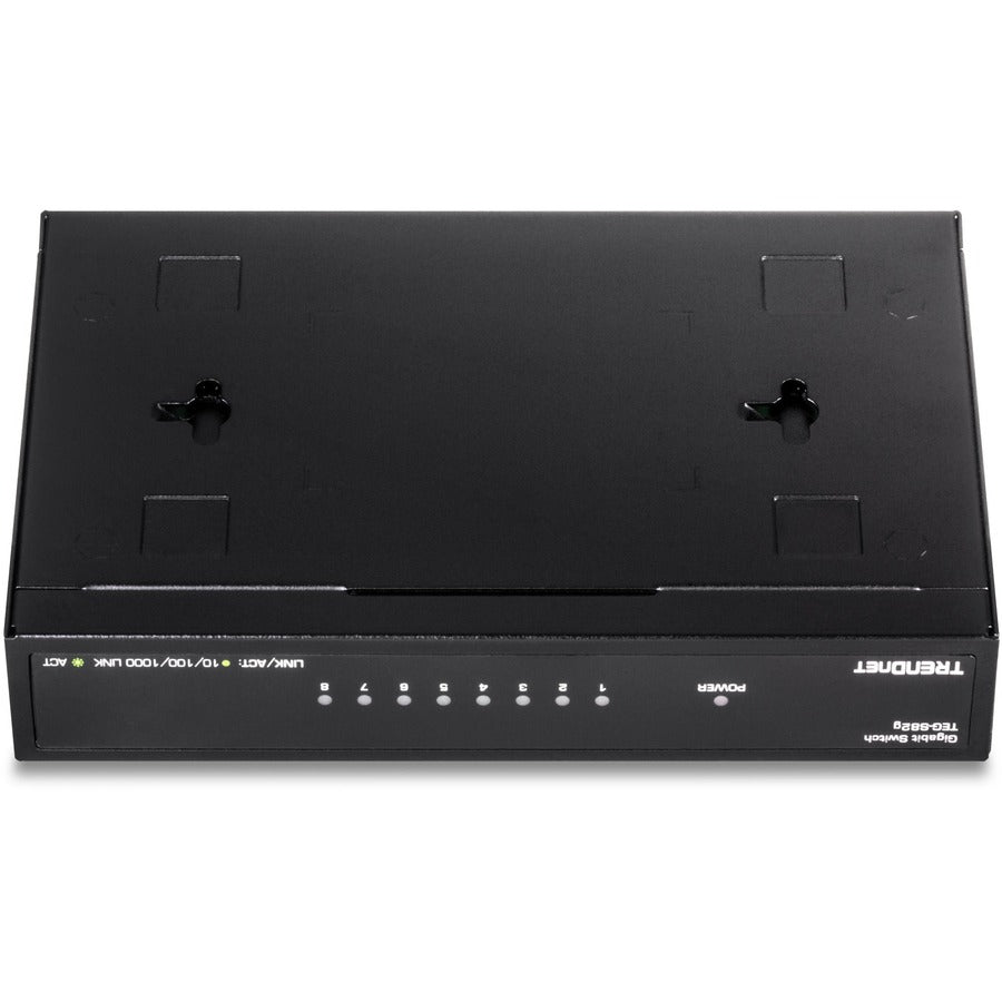 Alternate-Image3 Image for TRENDnet 8-Port Gigabit GREENnet Switch, Ethernet Network Switch, TEG-S82G, 8 x 10-100-1000 Mbps Gigabit Ethernet Ports, Ethernet Splitter, 16 Gbps, Metal, Lifetime Protection, Black