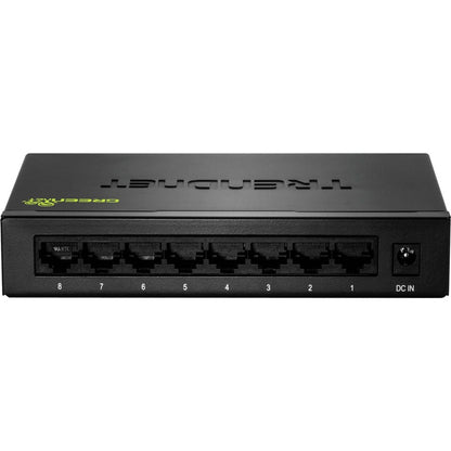 Rear Image for TRENDnet 8-Port Gigabit GREENnet Switch, Ethernet Network Switch, TEG-S82G, 8 x 10-100-1000 Mbps Gigabit Ethernet Ports, Ethernet Splitter, 16 Gbps, Metal, Lifetime Protection, Black