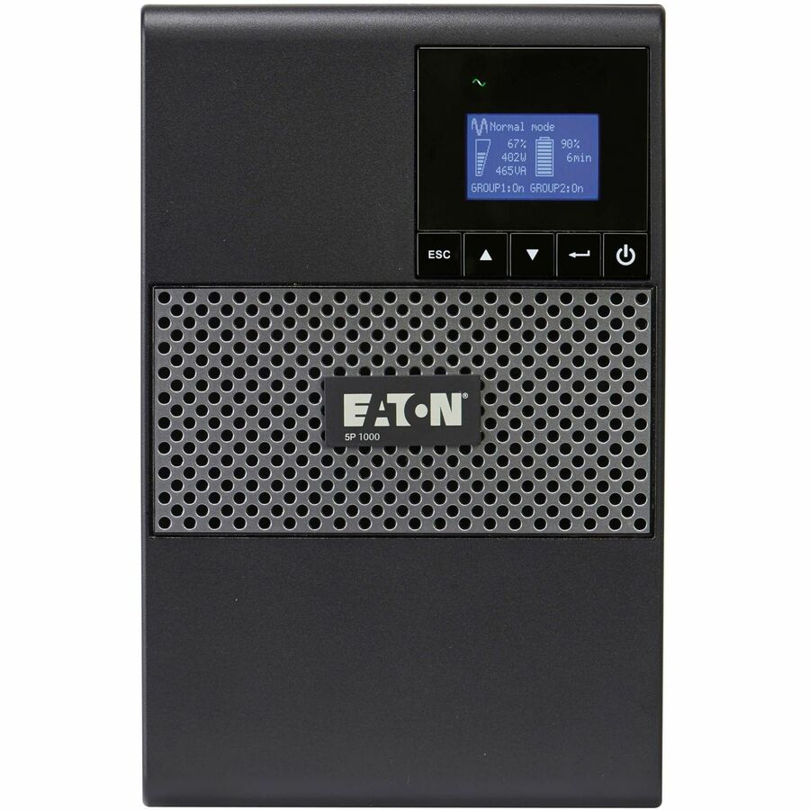 Front Image for Eaton 5P 1440VA 1100W 120V Line-Interactive UPS, 5-15P, 8x 5-15R Outlets, True Sine Wave, Cybersecure Network Card Option, Tower