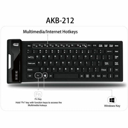 Alternate-Image1 Image for Adesso Antimicrobial Waterproof Flex Keyboard (Mini Size)