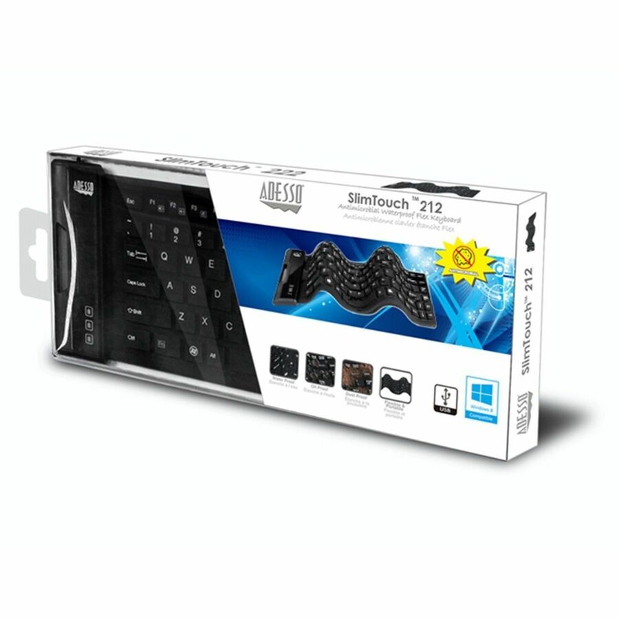 Alternate-Image3 Image for Adesso Antimicrobial Waterproof Flex Keyboard (Mini Size)