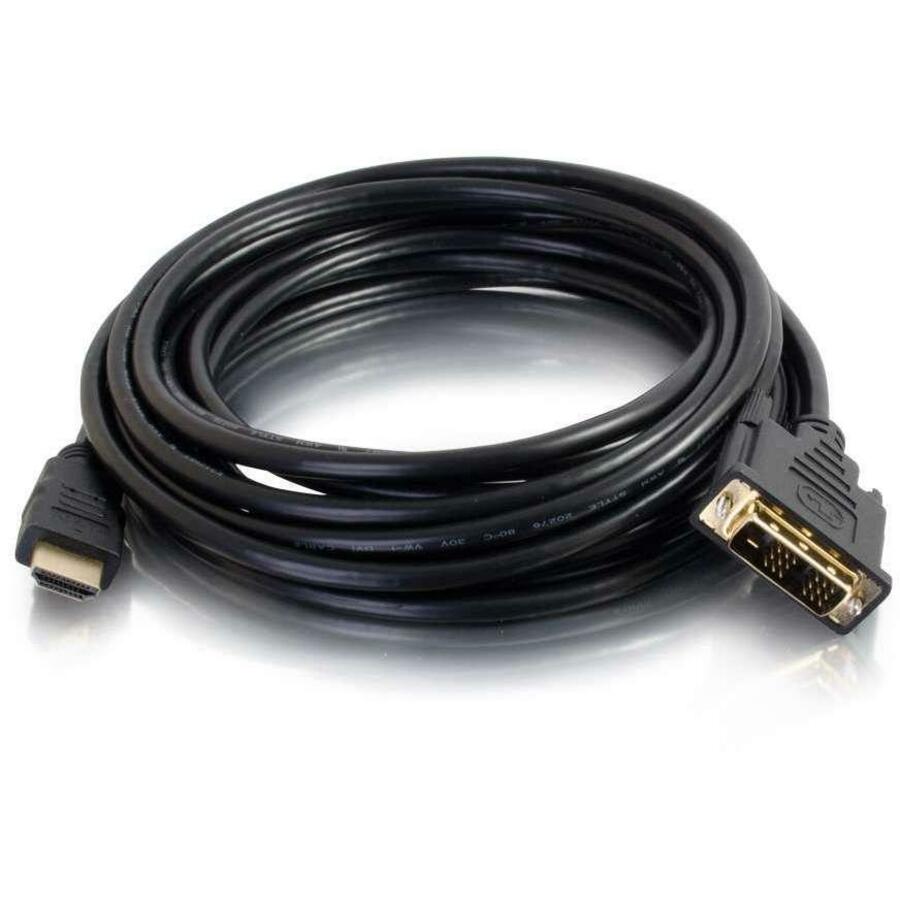 Alternate-Image1 Image for C2G 2m (6.6ft) HDMI to DVI-D Digital Video Cable - HDMI to DVI-D Adapter Cable - 1080p - M/M