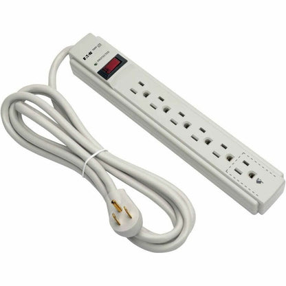 Alternate-Image7 Image for Tripp Lite by Eaton Protect It! 6-Outlet Surge Protector 8 ft. (2.43 m) Cord 990 Joules Low-Profile Right-Angle 5-15P plug