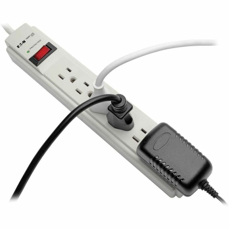 Alternate-Image4 Image for Tripp Lite by Eaton Protect It! 6-Outlet Surge Protector 8 ft. (2.43 m) Cord 990 Joules Low-Profile Right-Angle 5-15P plug