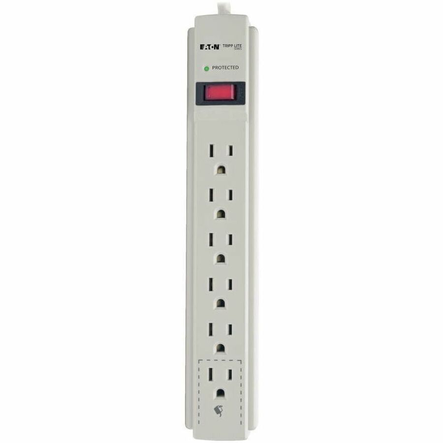 Alternate-Image5 Image for Tripp Lite by Eaton Protect It! 6-Outlet Surge Protector 8 ft. (2.43 m) Cord 990 Joules Low-Profile Right-Angle 5-15P plug