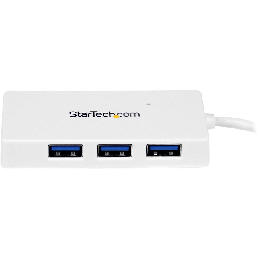 Alternate-Image2 Image for StarTech Portable 4 Port SuperSpeed Mini USB 3.0 Hub, 5Gbps, White, TAA