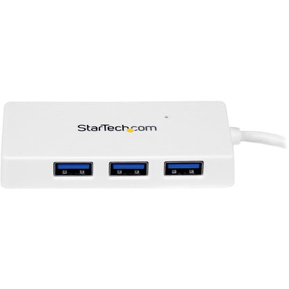 Alternate-Image2 Image for StarTech Portable 4 Port SuperSpeed Mini USB 3.0 Hub, 5Gbps, White, TAA