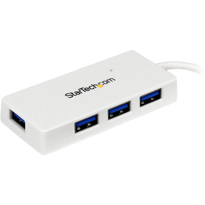 Alternate-Image1 Image for StarTech Portable 4 Port SuperSpeed Mini USB 3.0 Hub, 5Gbps, White, TAA