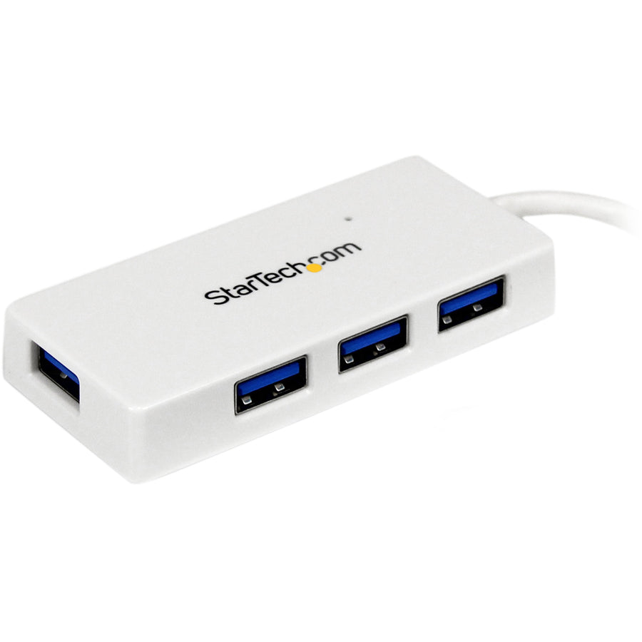 Alternate-Image5 Image for StarTech Portable 4 Port SuperSpeed Mini USB 3.0 Hub, 5Gbps, White, TAA