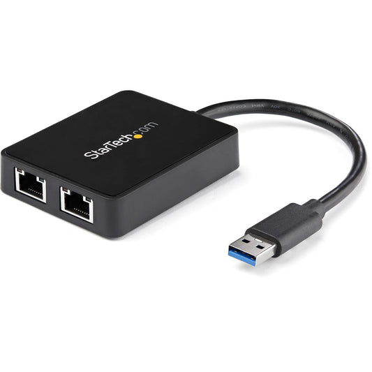 Main Image for StarTech.com USB 3.0 to Dual Port Gigabit Ethernet Adapter NIC w/ USB Port