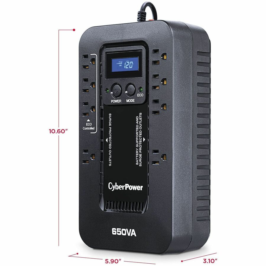 Alternate-Image2 Image for CyberPower EC650LCD Ecologic UPS Systems