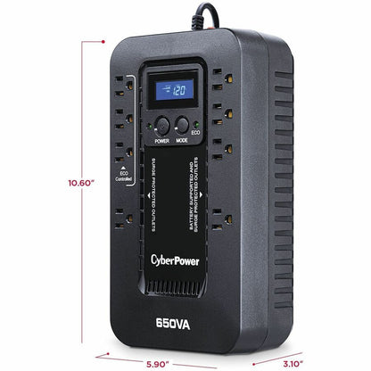 Alternate-Image2 Image for CyberPower EC650LCD Ecologic UPS Systems