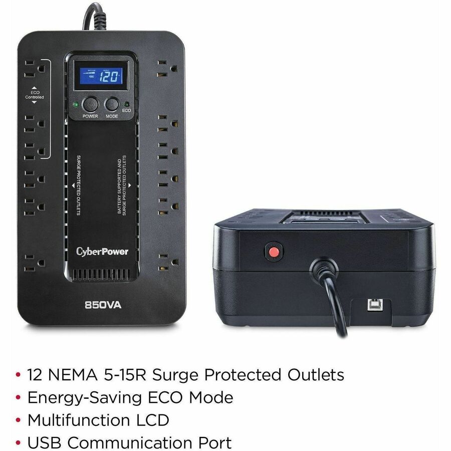 Alternate-Image3 Image for CyberPower EC850LCD Ecologic UPS Systems