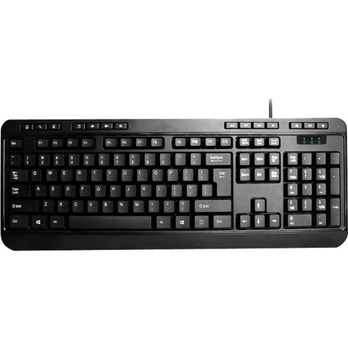 Front Image for Adesso Spill-Resistant Multimedia Desktop Keyboard (USB)