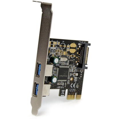 Alternate-Image1 Image for StarTech.com 2 Port PCI Express PCIe SuperSpeed USB 3.0 Controller Card w/ SATA Power - 5Gbps