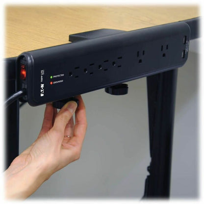 Alternate-Image4 Image for Eaton Tripp Lite Series Protect It! 6-Outlet Clamp-Mount Surge Protector, 6 ft. (1.83 m) Cord, 2100 Joules, 2 x USB Charging ports (2.1A total)