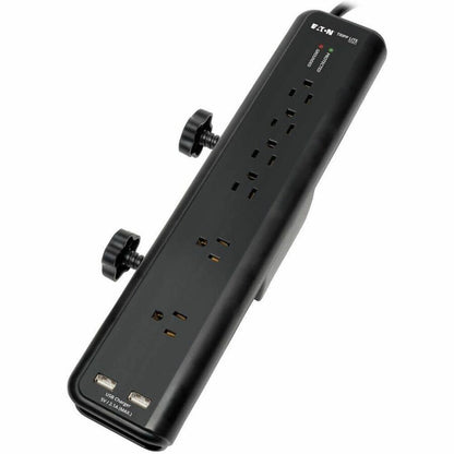 Alternate-Image9 Image for Eaton Tripp Lite Series Protect It! 6-Outlet Clamp-Mount Surge Protector, 6 ft. (1.83 m) Cord, 2100 Joules, 2 x USB Charging ports (2.1A total)