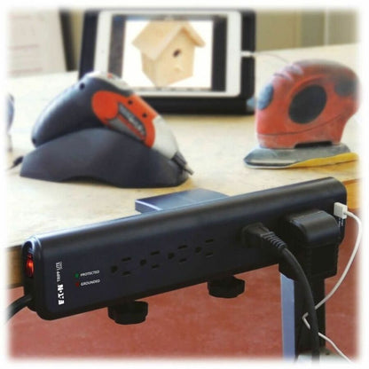 Alternate-Image6 Image for Eaton Tripp Lite Series Protect It! 6-Outlet Clamp-Mount Surge Protector, 6 ft. (1.83 m) Cord, 2100 Joules, 2 x USB Charging ports (2.1A total)