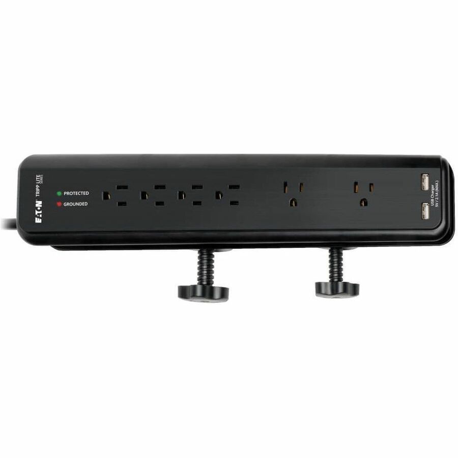 Alternate-Image10 Image for Eaton Tripp Lite Series Protect It! 6-Outlet Clamp-Mount Surge Protector, 6 ft. (1.83 m) Cord, 2100 Joules, 2 x USB Charging ports (2.1A total)