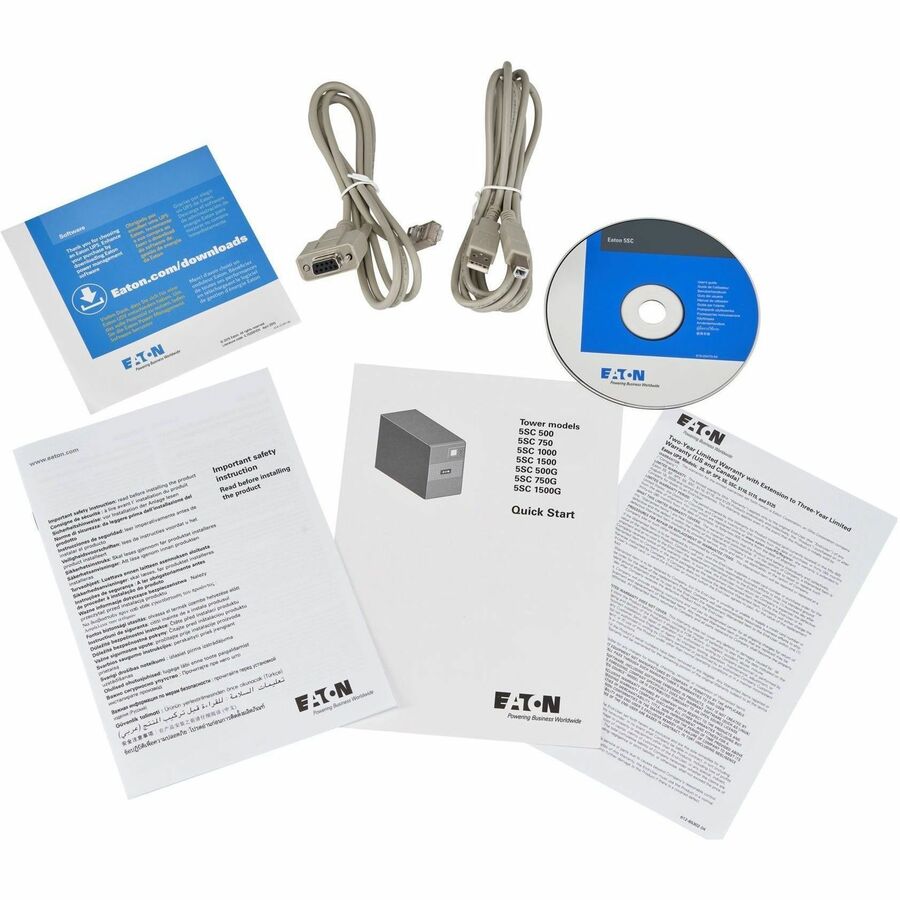 Alternate-Image1 Image for Eaton 5SC UPS 1000 VA 700 Watt 120V Line-Interactive Battery Backup Tower USB