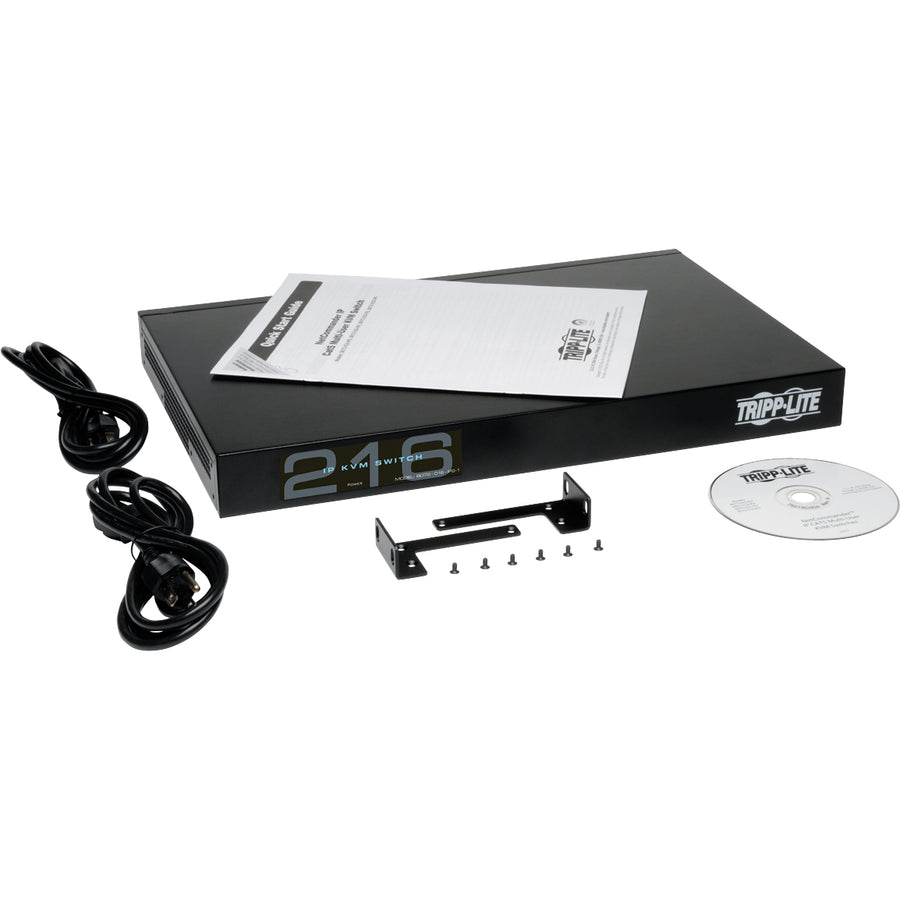 Alternate-Image1 Image for Tripp Lite by Eaton NetCommander 16-Port Cat5 KVM over IP Switch - 2 Remote + 1 Local User 1U Rack-Mount