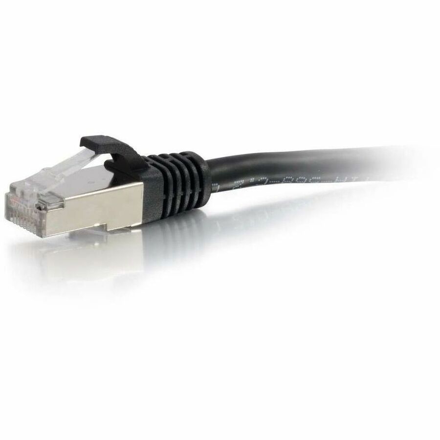 Alternate-Image1 Image for C2G-1ft Cat6 Snagless Shielded (STP) Network Patch Cable - Black