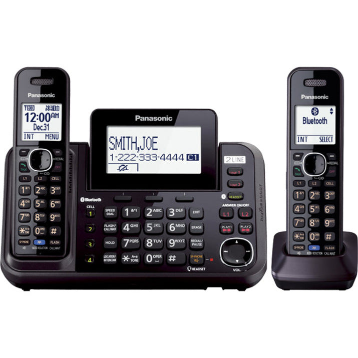 Front Image for Panasonic Link2Cell KX-TG9542B DECT 6.0 1.90 GHz Cordless Phone - Black