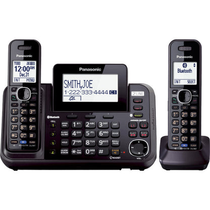 Front Image for Panasonic Link2Cell KX-TG9542B DECT 6.0 1.90 GHz Cordless Phone - Black
