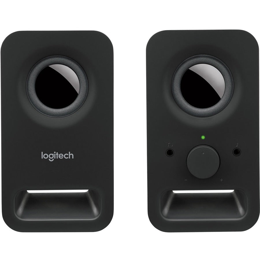 Front Image for Logitech Multimedia Speakers Z150 with Clear Stereo Sound (Midnight Black, 3W RMS)