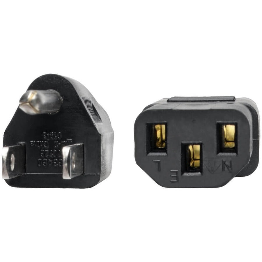 Alternate-Image2 Image for Eaton Tripp Lite Series Desktop Computer AC Power Cable, NEMA 5-15P to C13 - 13A, 125V, 16 AWG, 2 ft. (0.61 m), Black