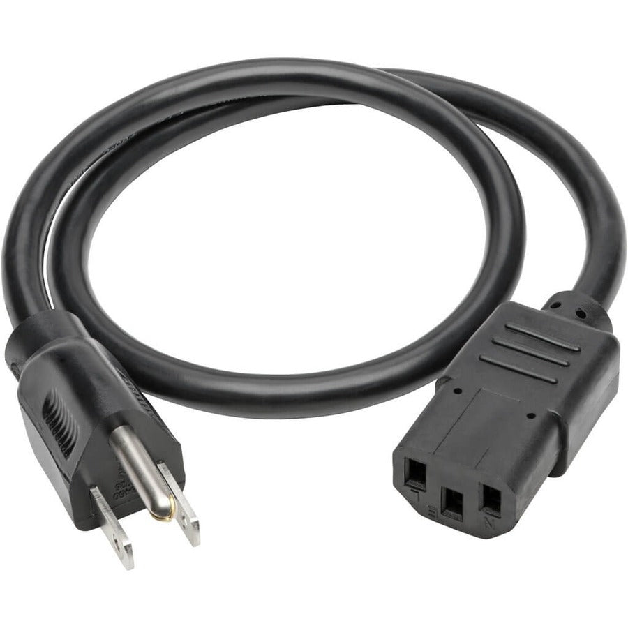 Alternate-Image1 Image for Eaton Tripp Lite Series Desktop Computer AC Power Cable, NEMA 5-15P to C13 - 13A, 125V, 16 AWG, 2 ft. (0.61 m), Black