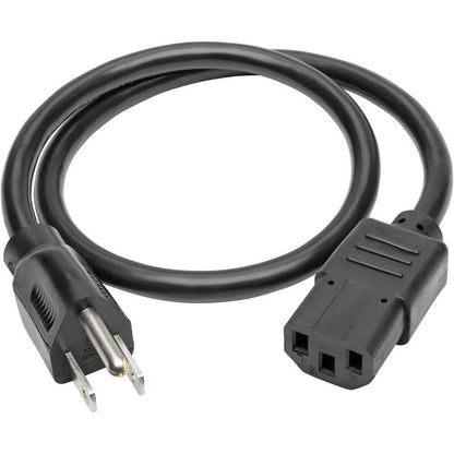 Alternate-Image1 Image for Eaton Tripp Lite Series Desktop Computer AC Power Cable, NEMA 5-15P to C13 - 13A, 125V, 16 AWG, 2 ft. (0.61 m), Black