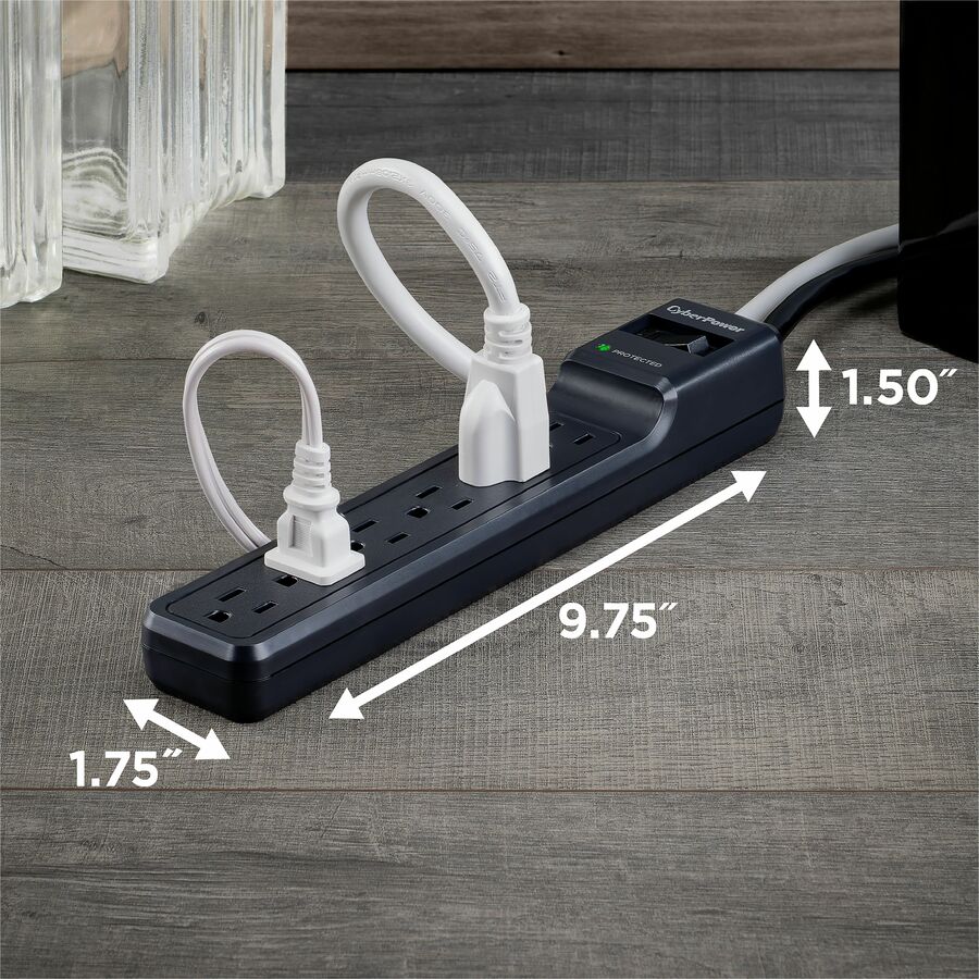 Alternate-Image3 Image for CyberPower CSB604 Essential 6 - Outlet Surge with 900 J