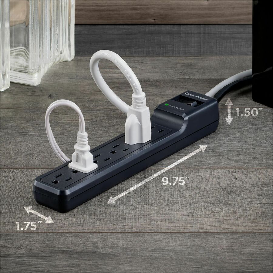 Alternate-Image3 Image for CyberPower CSB606 Essential 6 - Outlet Surge with 900 J