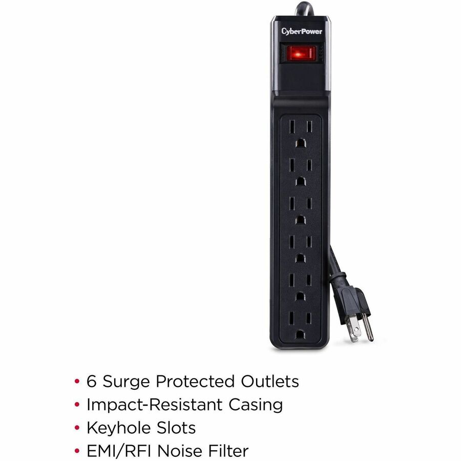 Alternate-Image2 Image for CyberPower CSB6012 Essential 6 - Outlet Surge with 1200 J