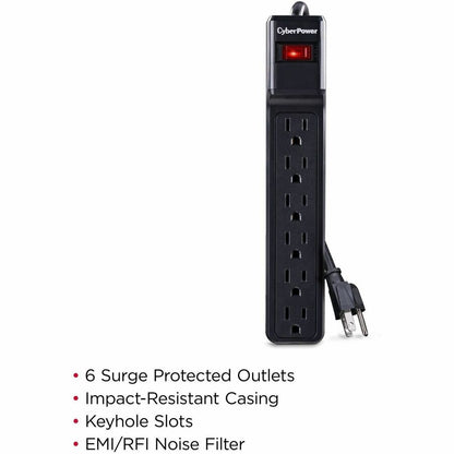 Alternate-Image2 Image for CyberPower CSB6012 Essential 6 - Outlet Surge with 1200 J