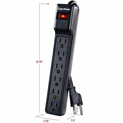 Alternate-Image3 Image for CyberPower CSB6012 Essential 6 - Outlet Surge with 1200 J