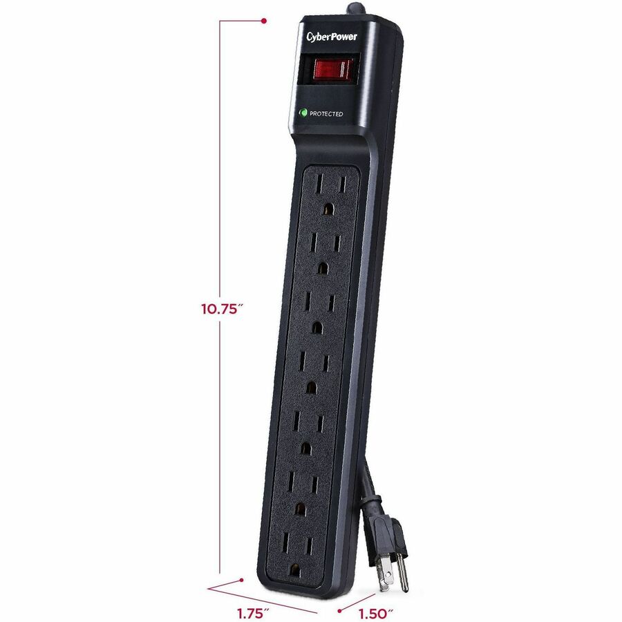 Alternate-Image3 Image for CyberPower CSB7012 Essential 7 - Outlet Surge with 1500 J