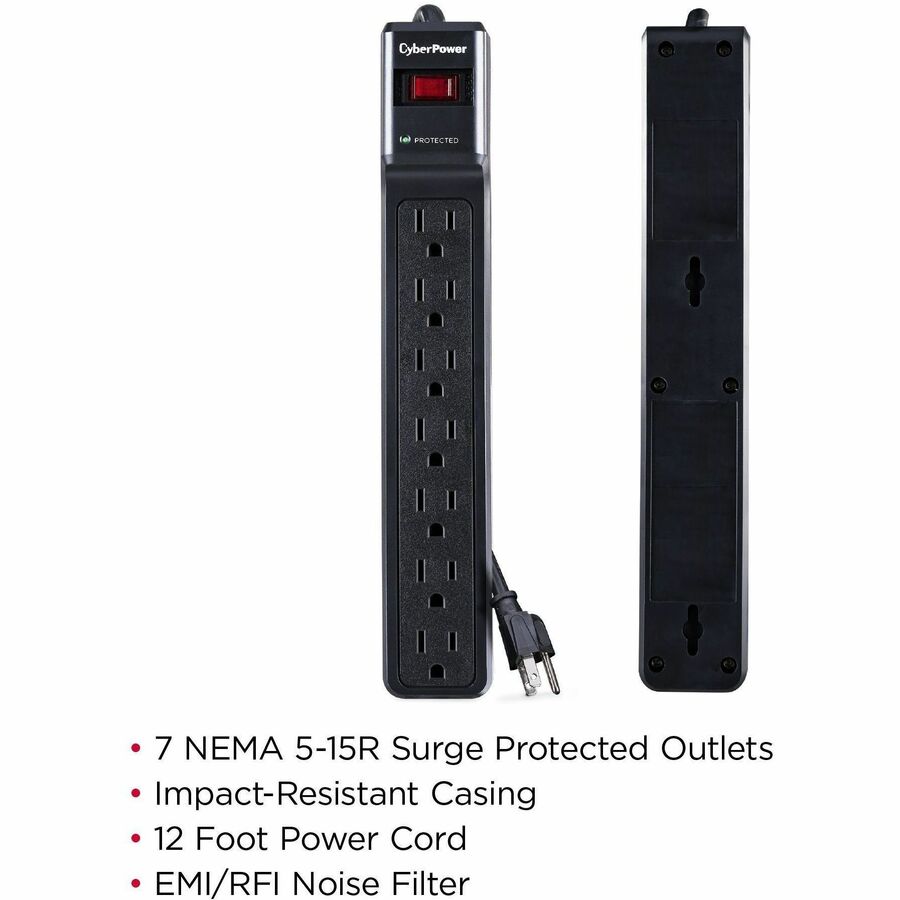 Alternate-Image2 Image for CyberPower CSB7012 Essential 7 - Outlet Surge with 1500 J