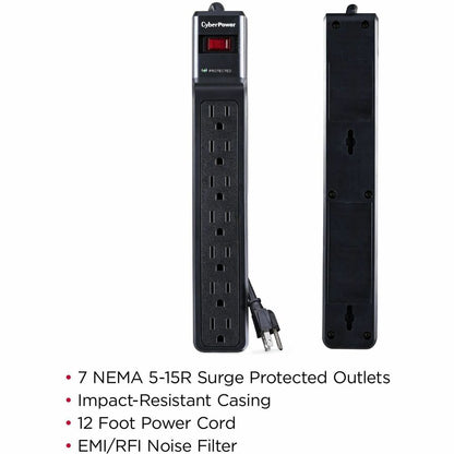 Alternate-Image2 Image for CyberPower CSB7012 Essential 7 - Outlet Surge with 1500 J